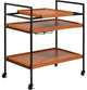98675 Serving Cart, Honey Oak and Black