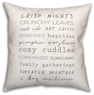 Autumn Words 18x18 Spun Poly Pillow