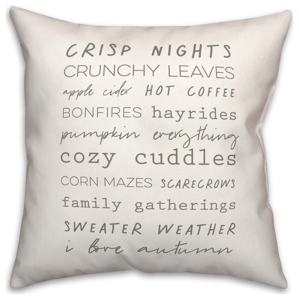 Autumn Words 18x18 Spun Poly Pillow