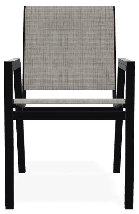 Bazza Sling Stackable Outdoor Dining Chair, Smoke/Black