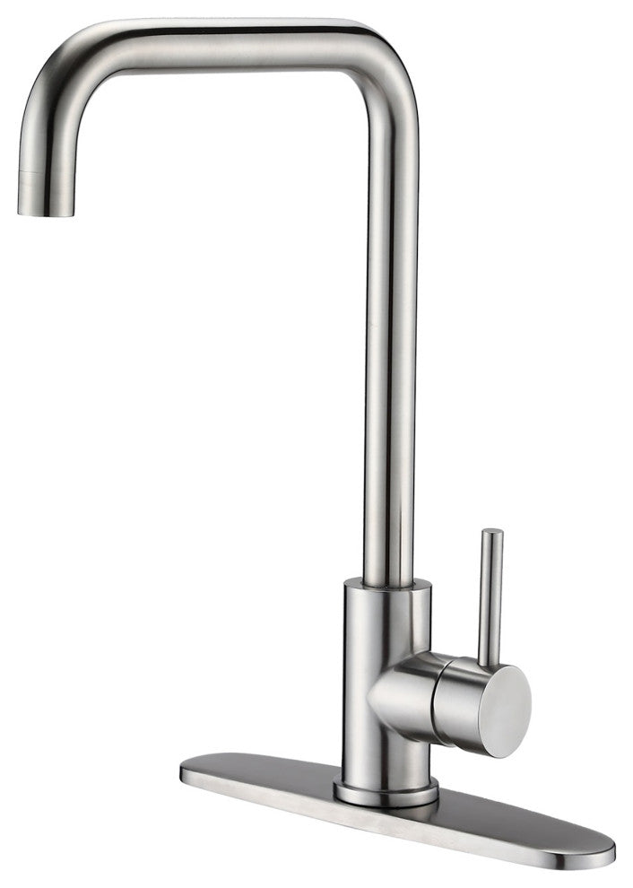 Single Handle Deck Mounted High Arc Kitchen Faucet with Soap Dispenser