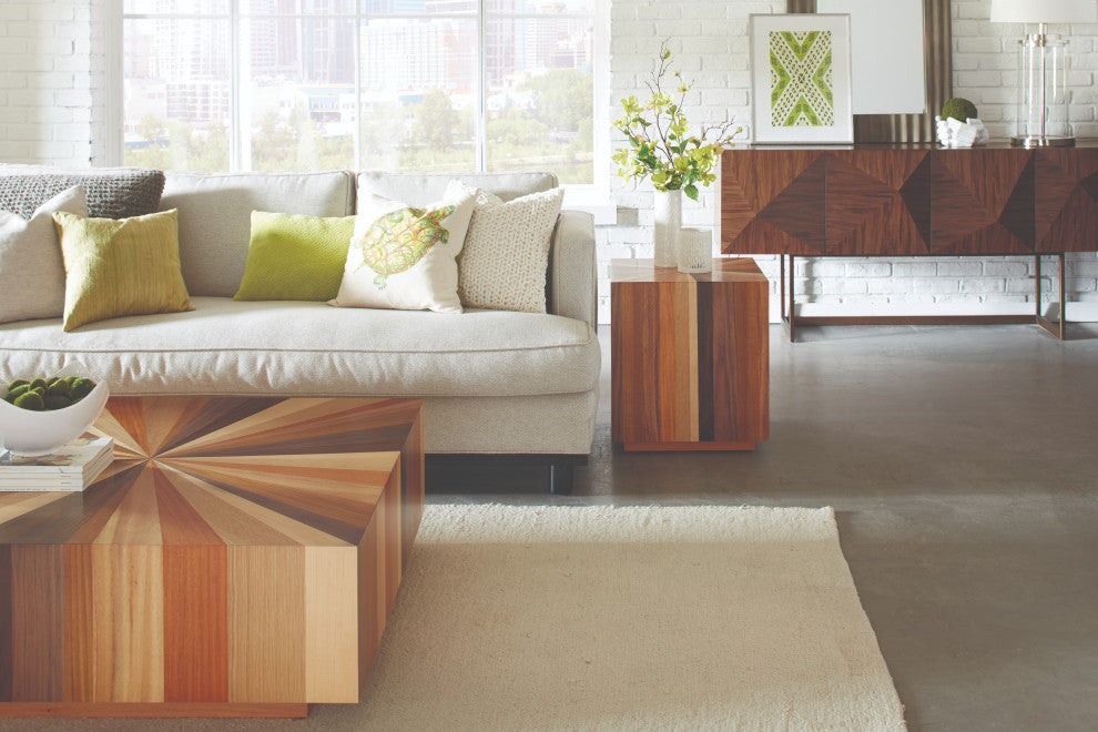 IE Series Sun End Table, Mixed Wood
