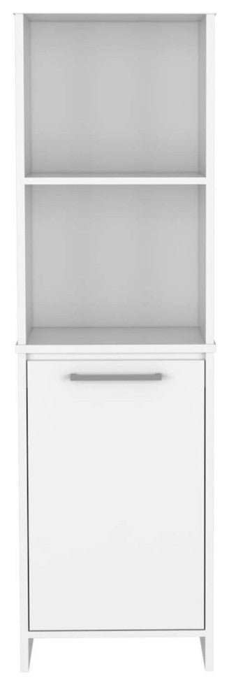 Danforth Pantry Cabinet with 1 Cabinet and 4 Shelves, White