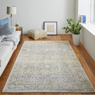 Wyllah Natural Distressed Rug, Gray/Beige, 4'3"x6'3"