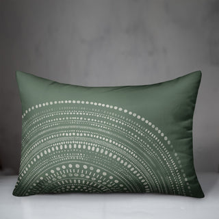 Green Circle Dot Pattern 14x20 Indoor/Outdoor Pillow