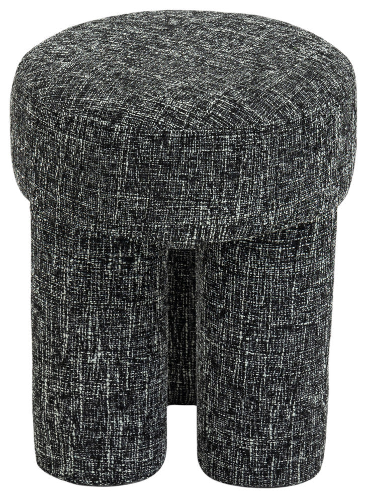 Larson Polyester Upholstered Ottoman/Stool, Black