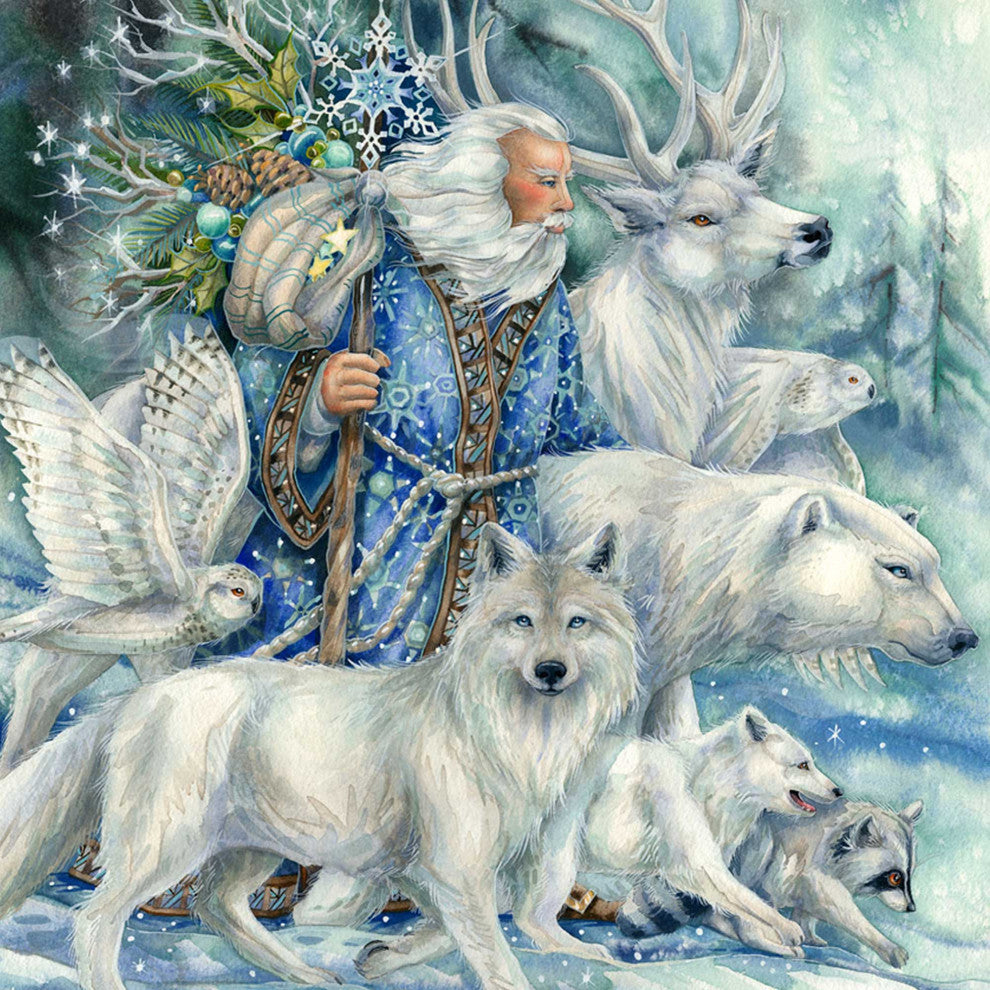 Cool Winds Father Winter Wooden Wall Art, Small 12x9