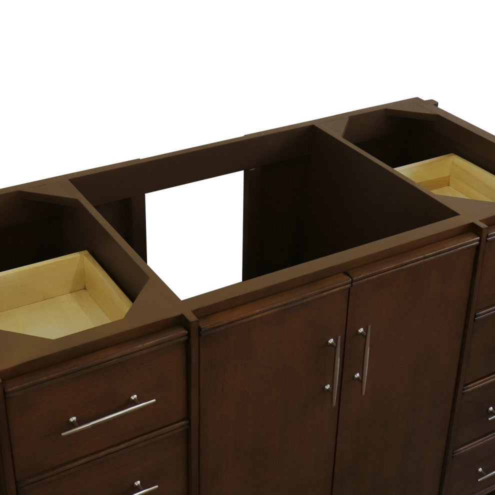 48" Single Sink Vanity, Walnut Finish - Cabinet Only