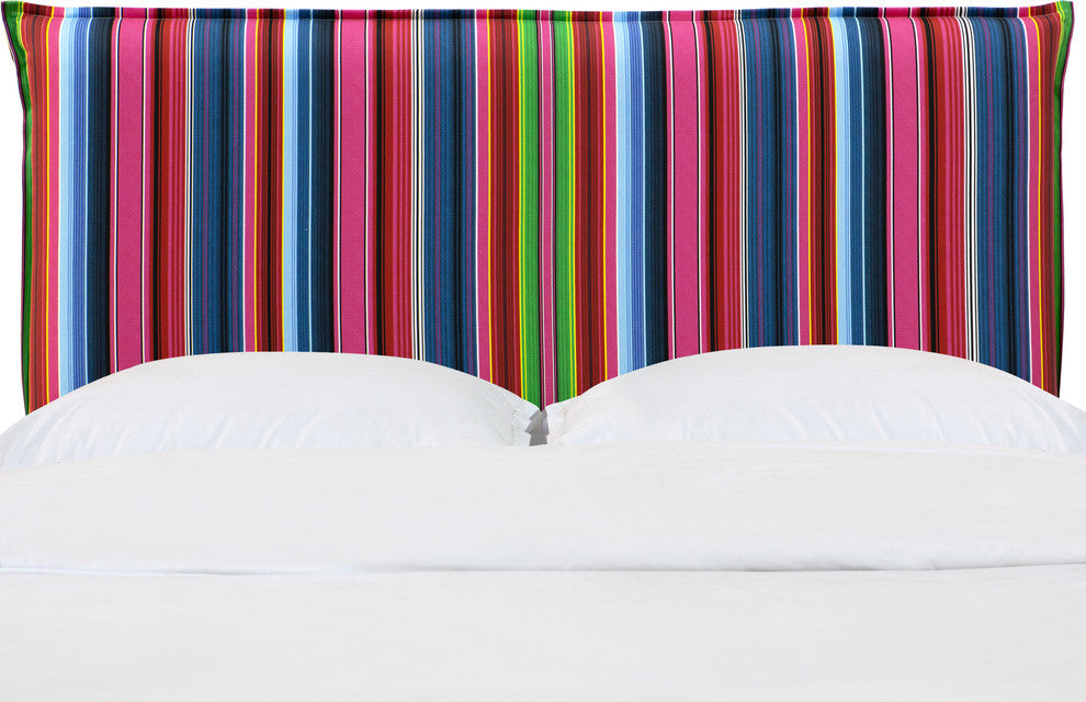 Rhodes King French Seam Headboard, Serape Stripe Bright Multi