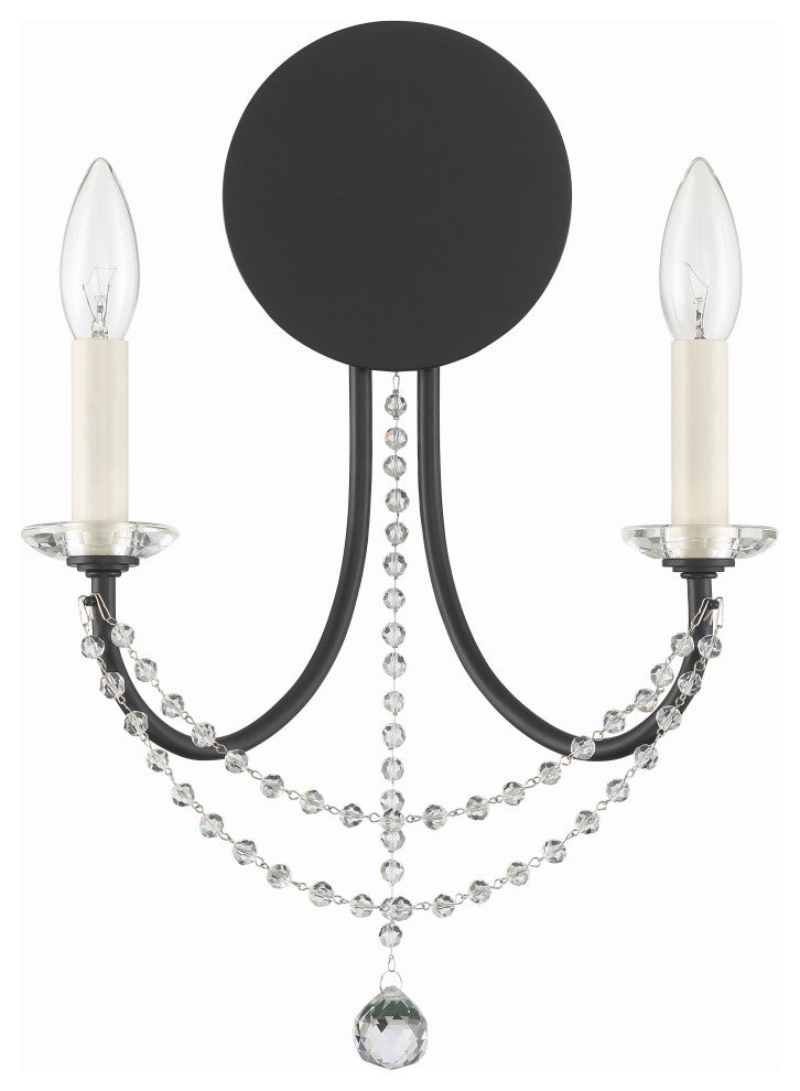 Delilah 2-Light Matte Black Wall Mount