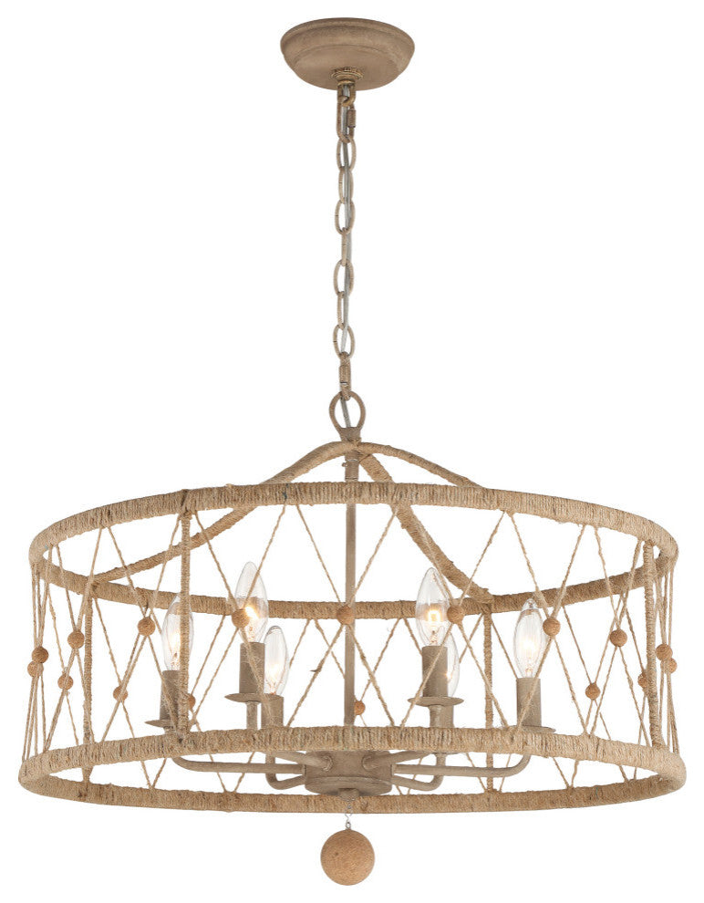 Brixton 6 Light Burnished Silver Chandelier