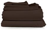 Egyptian Cotton Feel Cool, 4-Piece Sheet Set Deep Pockets, Chocolate, Full