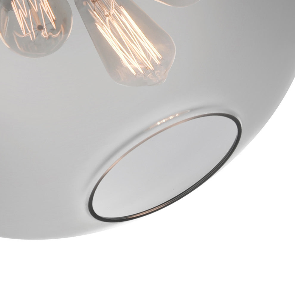 Glass Light Down Mini Pendant, Transparent Smoke, 16 Inches