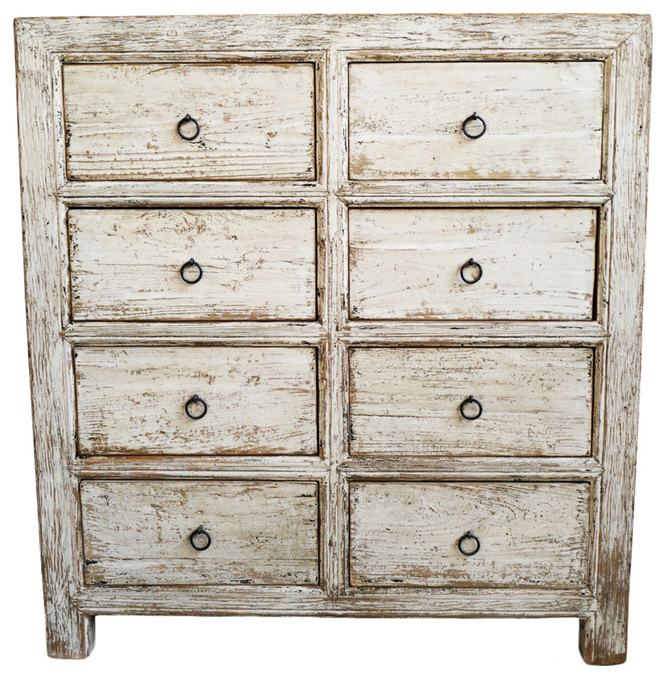 Farmhouse White Wash 8-Drawer Dresser