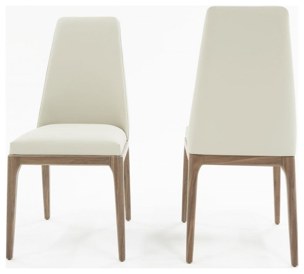 Set of Two Gray Walnut Dining Chairs