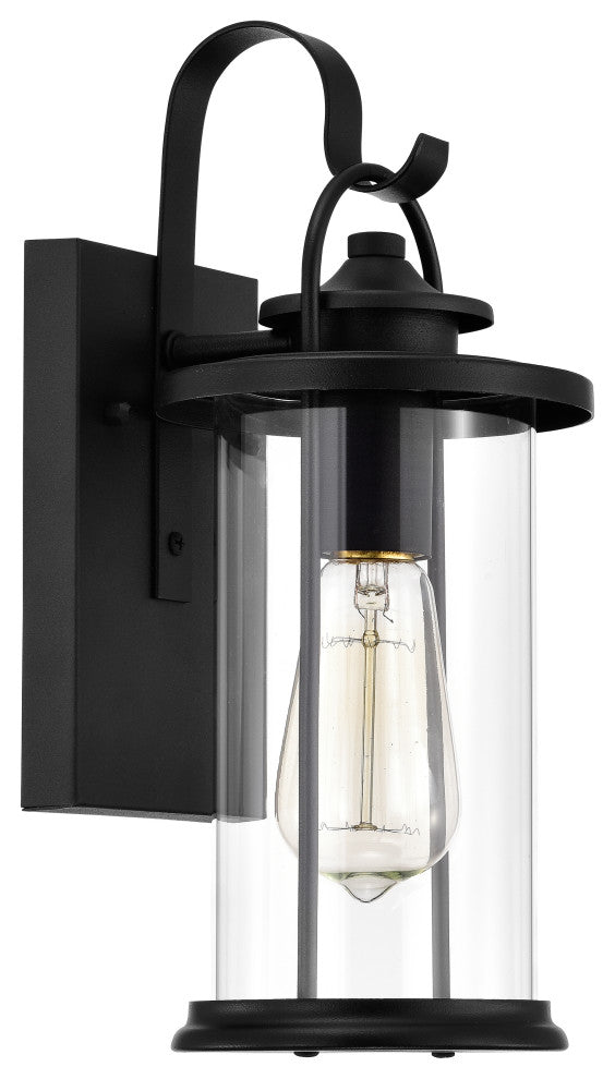 CHLOE Lighting AINSLEY Transitional 1-Light Textured Black Outdoor Wall Sconce