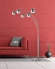 Artiva AMORE LED Arch Floor Lamp With Dimmer, Brushed Steel