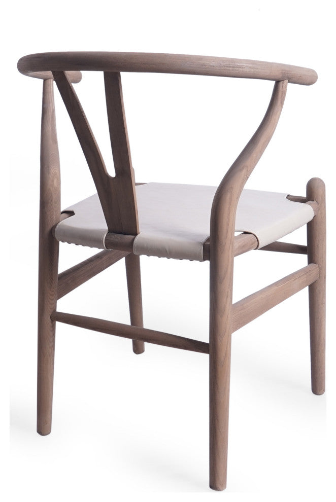 Quince Mid Century Boho Ash Wood Dining Chairs, Set of 2, Tan + Antique