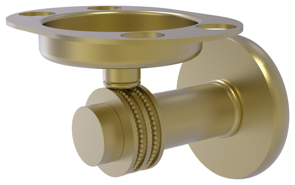 Mercury Tumbler and Toothbrush Holder with Dotted Accents, Satin Brass
