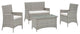 Light Gray White Bridge 4-Piece Outdoor Patio Patio Conversation Set