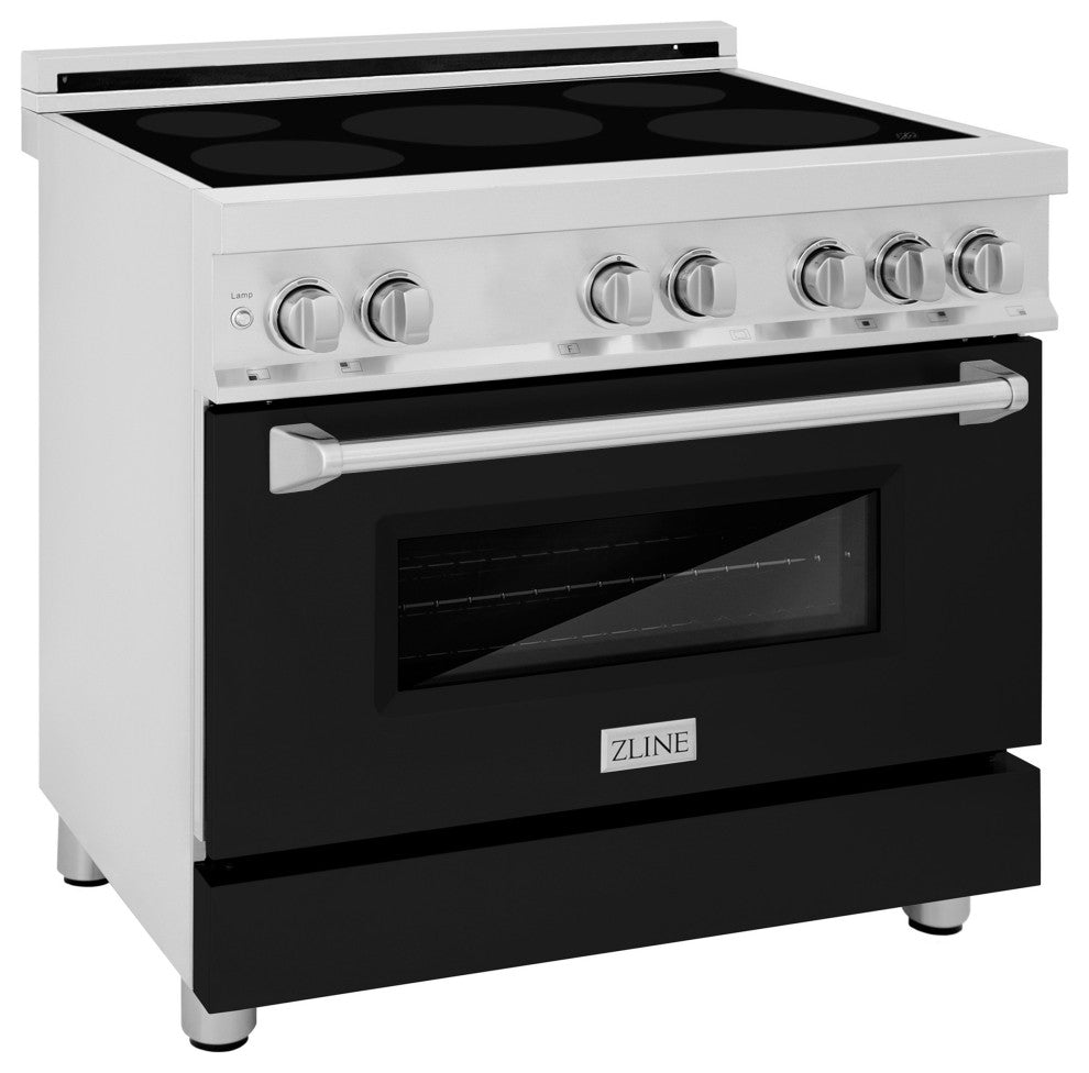 ZLINE 36 Induction Range, Stainless Steel With a Black Matte Door RAIND-BLM-36