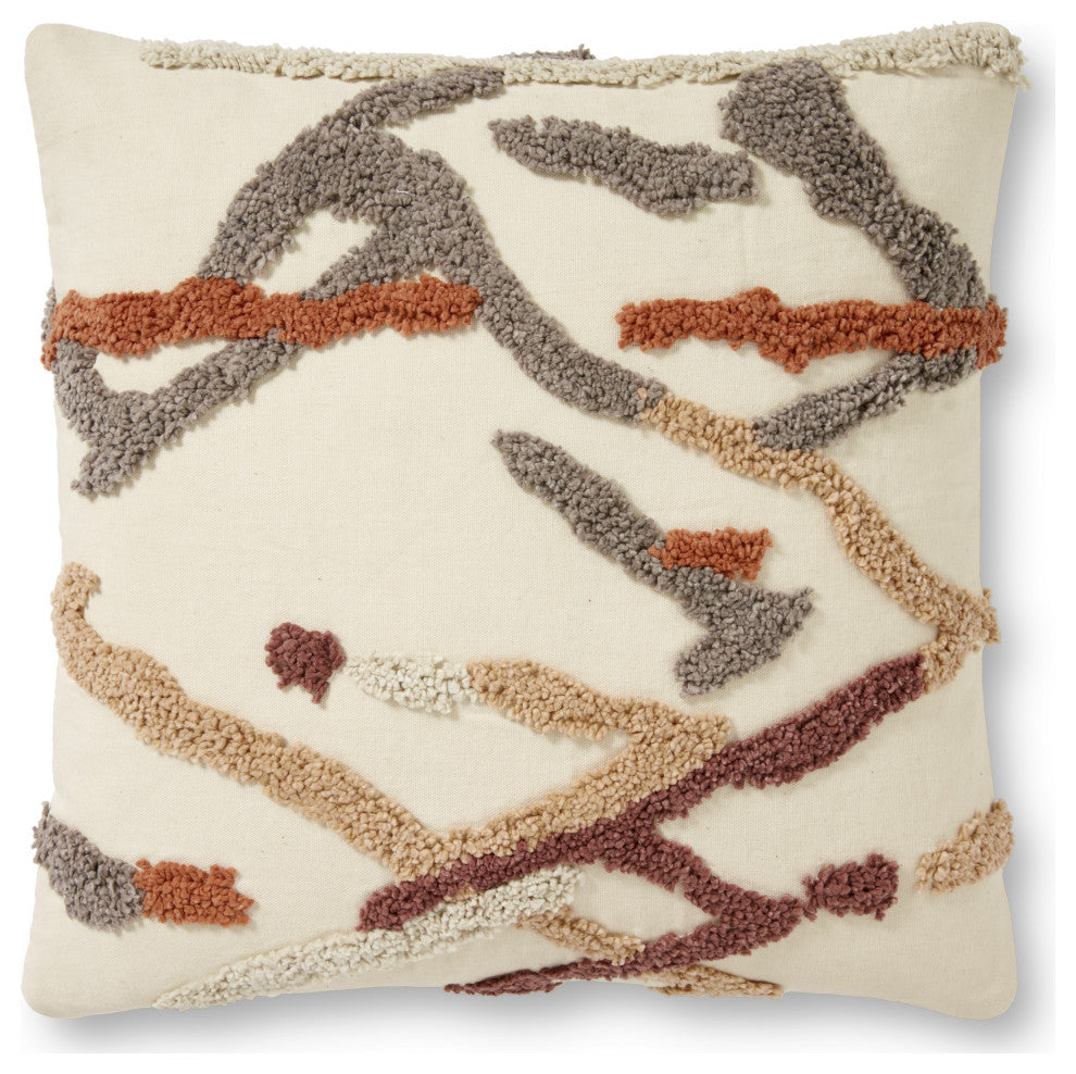 Loloi PLL0044 Ivory / Multi 18" x 18" Cover Only Pillow