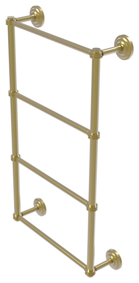 Que New 4-Tier 36" Ladder Towel Bar with Dotted Detail, Satin Brass