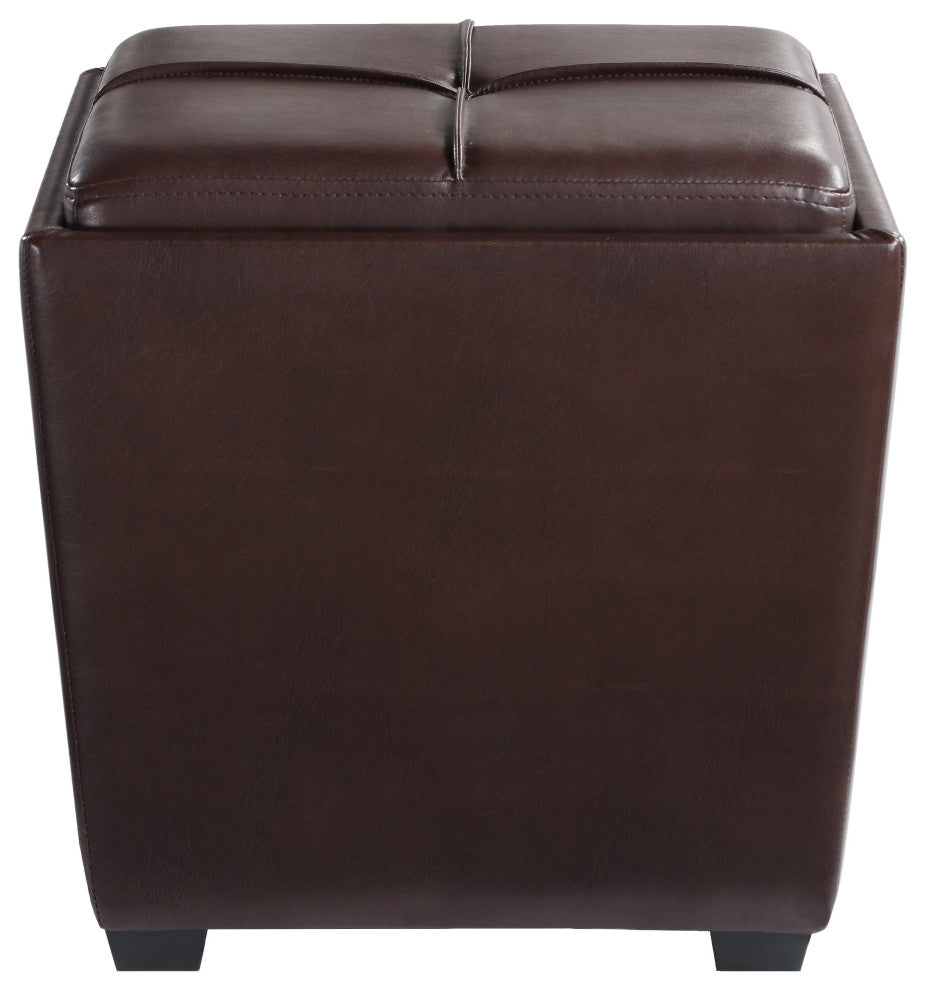 Rockford Storage Ottoman, Cocoa Faux Leather