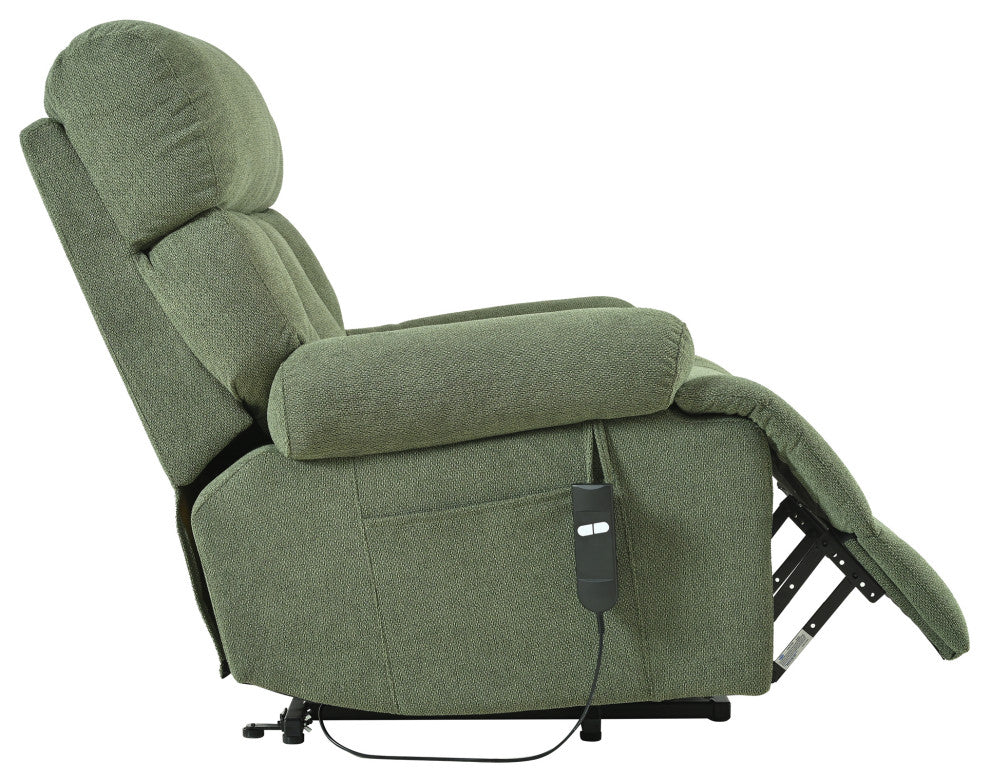 GDF Studio Oversized Power Lift Recliner Chair for Seniors, Remote Control, Dark Green