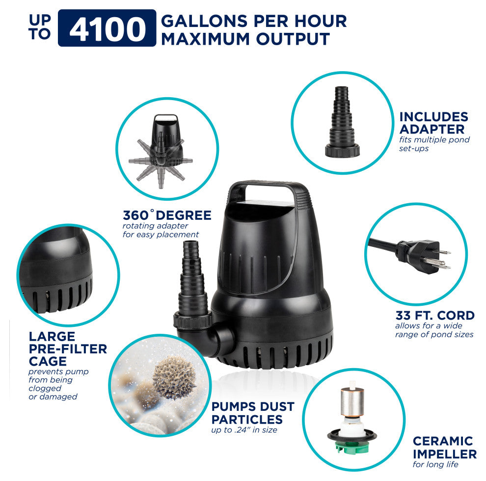 Hurricane Pump 4100 GPH With 33-Foot Cord