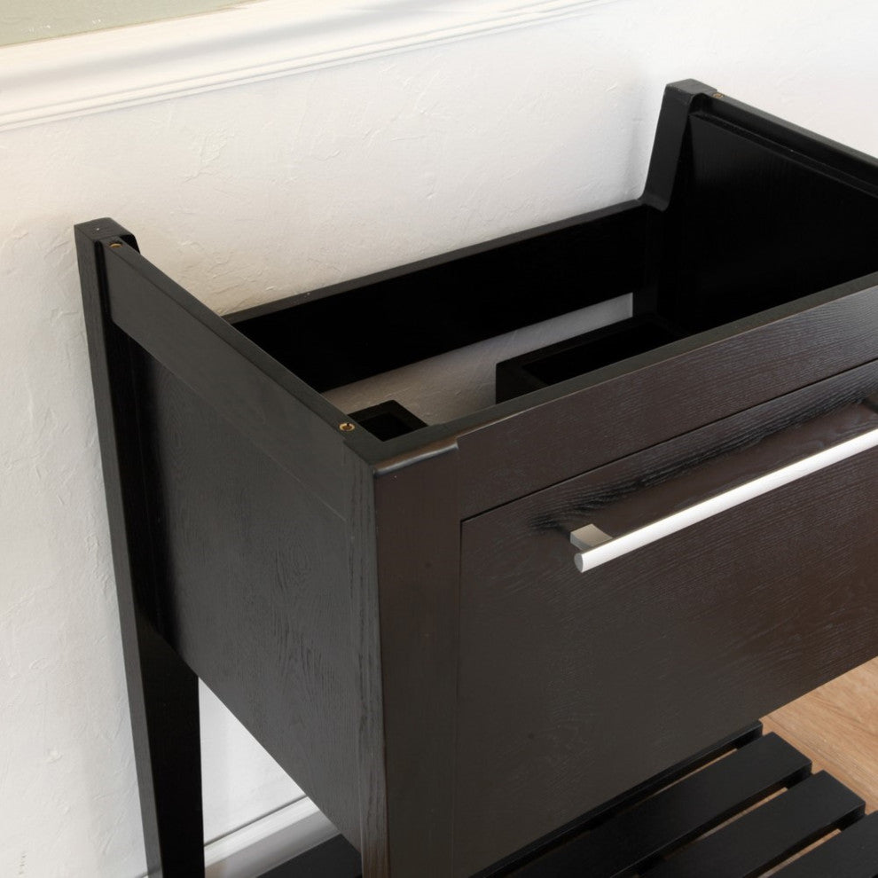 27.5" Single Sink Vanity, Wood, Black