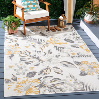 Safavieh Sunrise Collection SUN671 Indoor-Outdoor Rug, Ivory/Grey Gold, 4'x5'7"