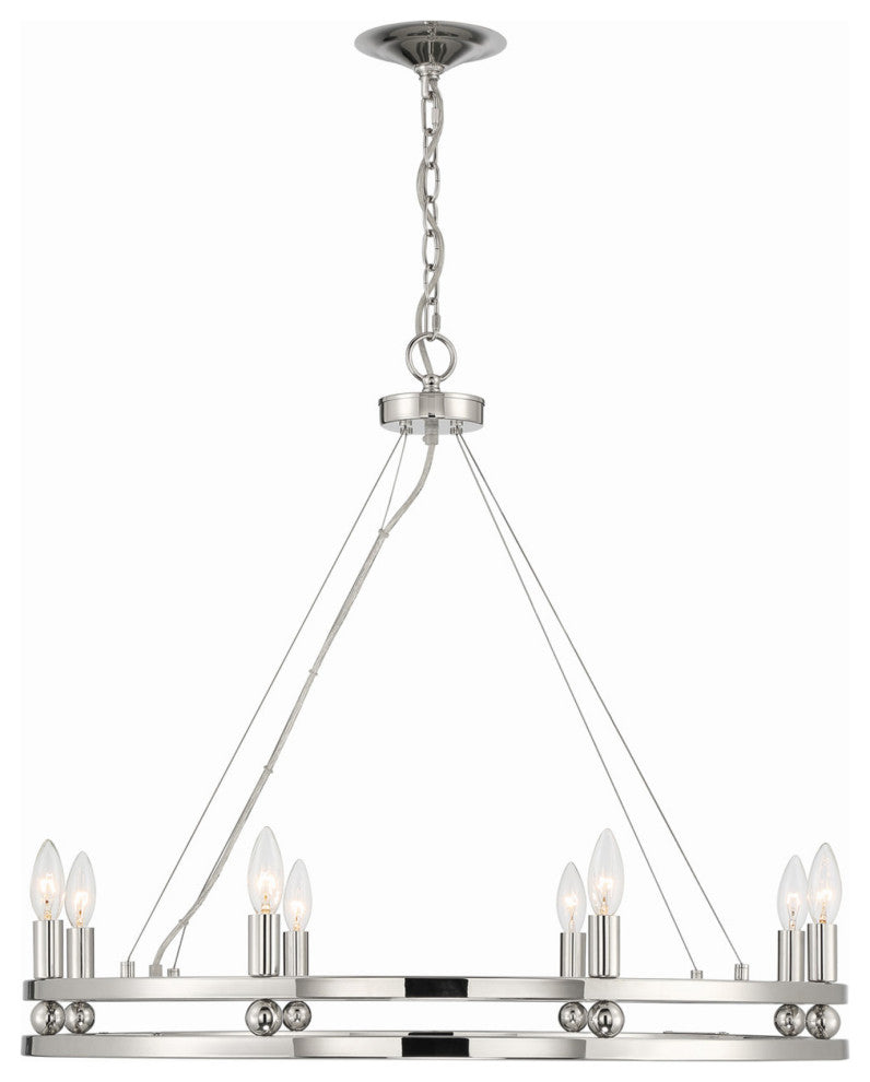 Ashland 8-Light Statement Round Nickel Chandelier