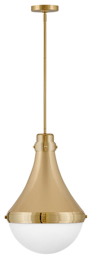 Oliver LED Pendant, Bright Brass