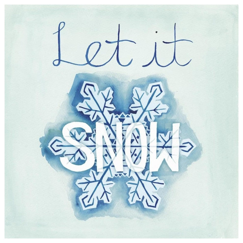 "Snowflake Sayings I" Digital Paper Print by Elyse DeNeige, 38"x38"