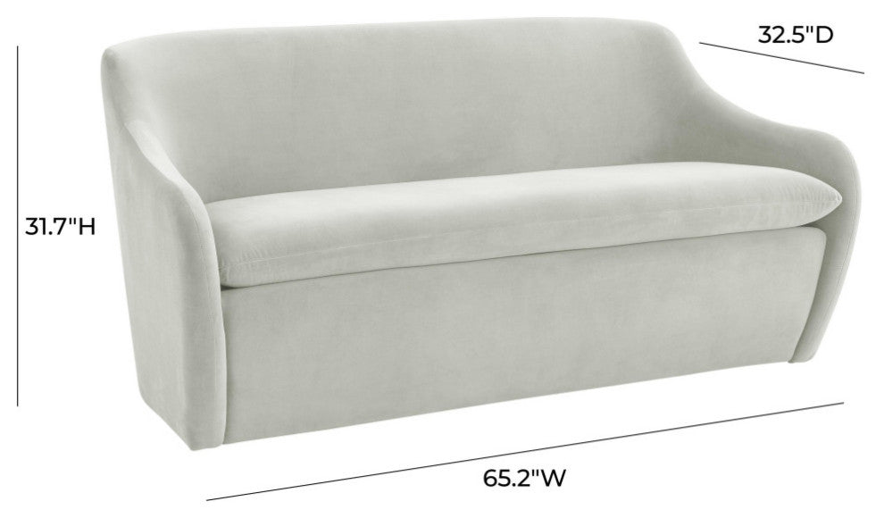 Cellia Light Gray Velvet Loveseat