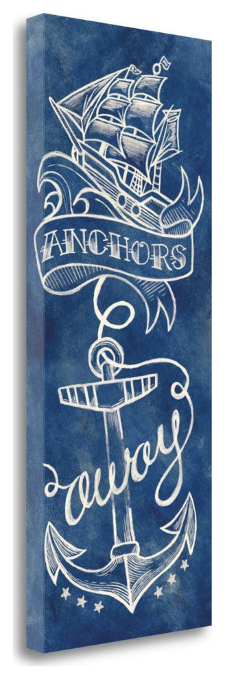 Navy Anchors Away 1 Giclee Wrap Canvas Wall Art