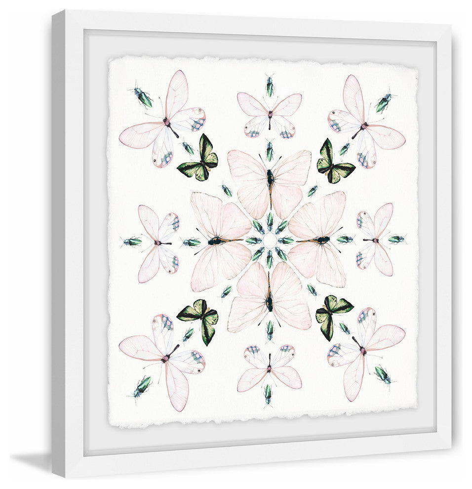 "Pink Extensions" Framed Painting Print, 12"x12"