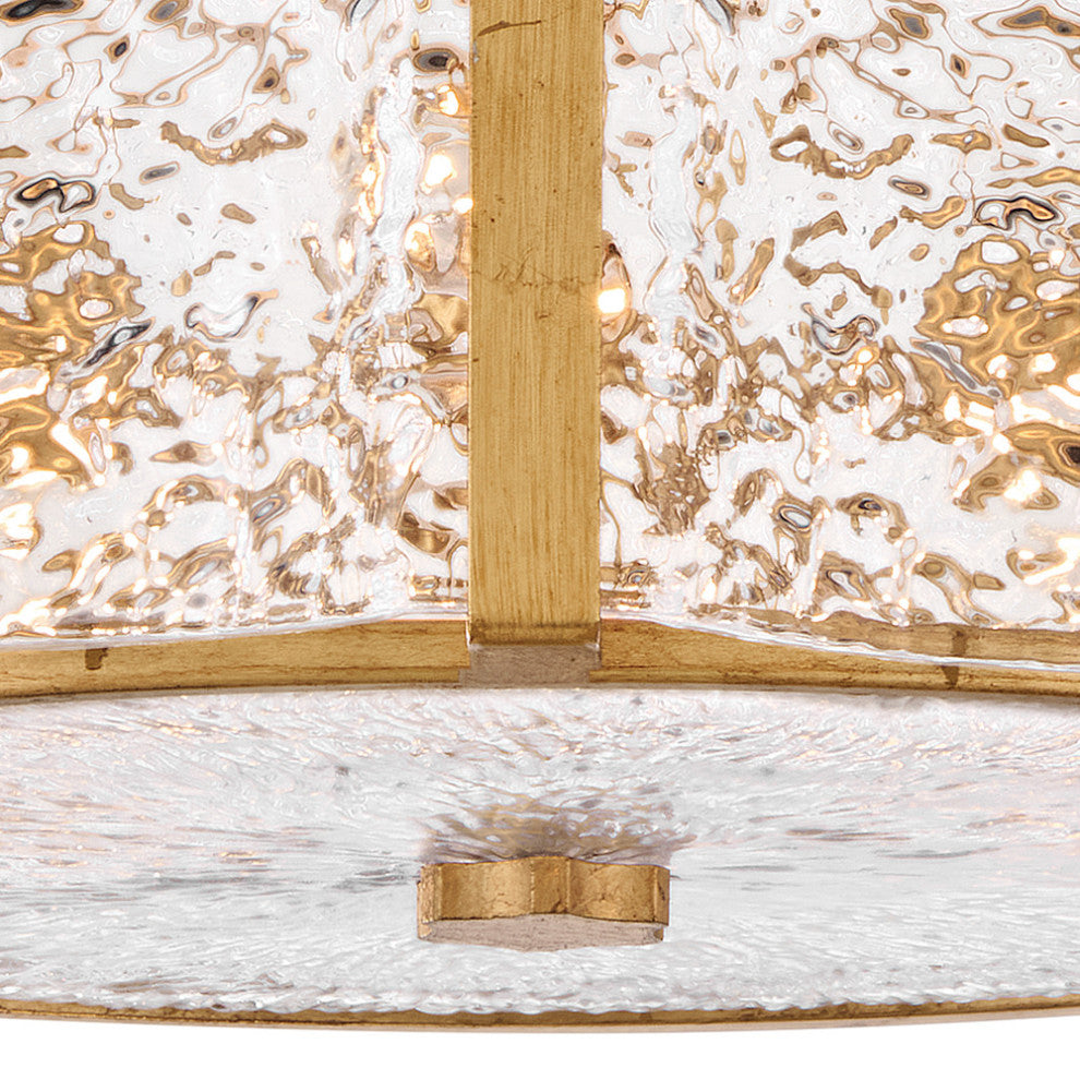 Fredrick Ramond Florian Medium Semi-Flush Mount, Distressed Brass