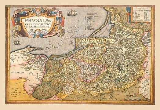 Map of Prussia- Gallery Wrapped Canvas Art 28" x 42"