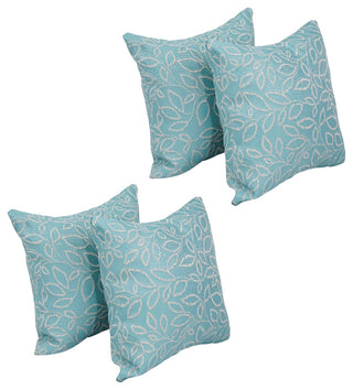 17" Jacquard Throw Pillows With Inserts, Set of 4, Florian Caribb