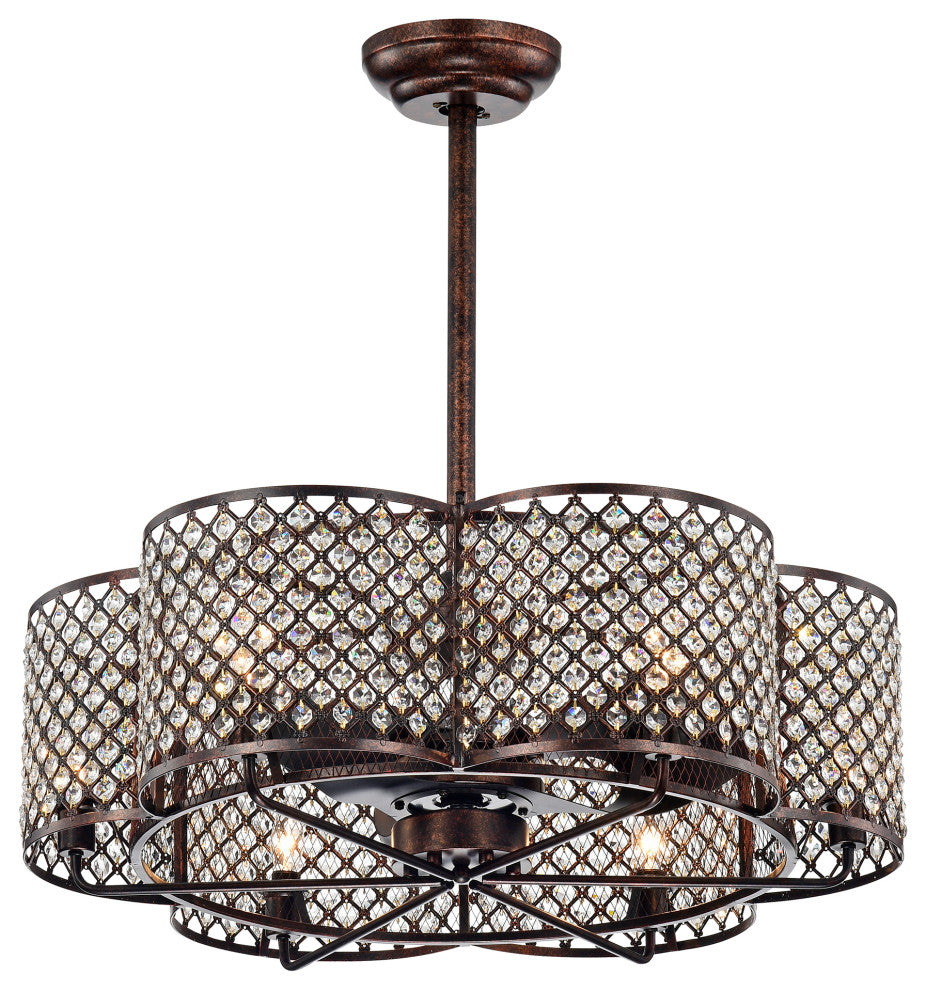 WAREHOUSE OF TIFFANY'S CFL-8421RB Linza 30.12 in. 6-Light Indoor Bronze Finish