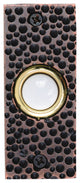 Solid Brass Small Hammered Plate Doorbell in 4 Finishes, Oil Rubbed Bronze