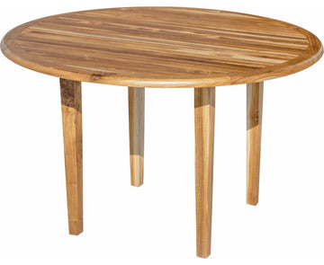 48" Natural Rounded Solid Wood Outdoor Dining Table