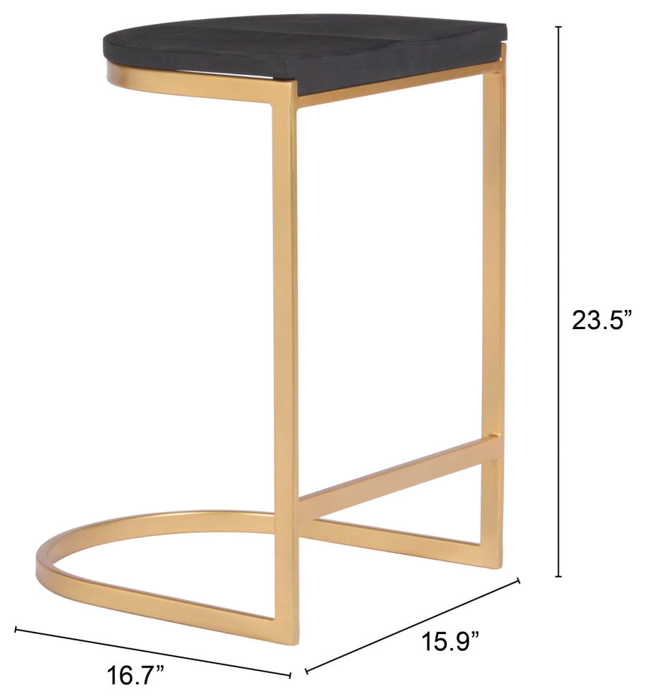 Louis Counter Stool (Set of 2) Black & Gold