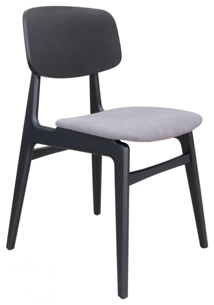 Othello Dining Chair, Set of 2 Gray/Black