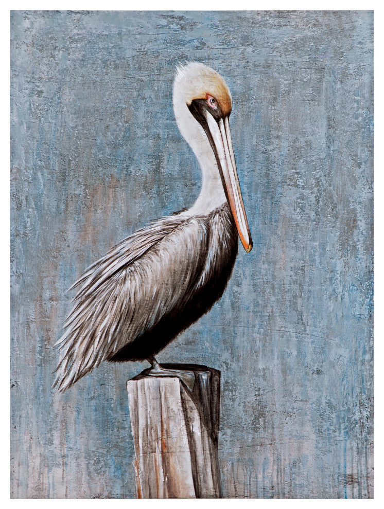 Pelican Canvas Art - Blue