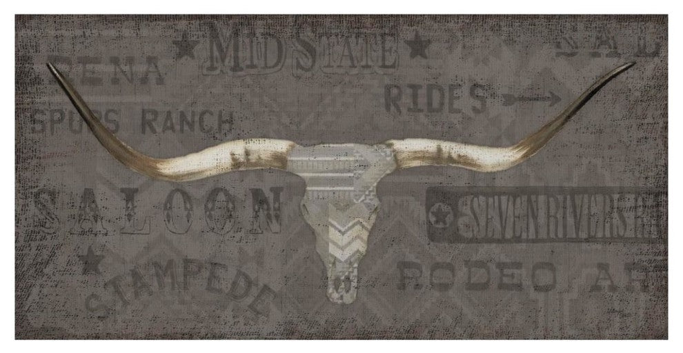 "Longhorn I Taupe" Digital Paper Print by Wellington Studio, 62"x32"