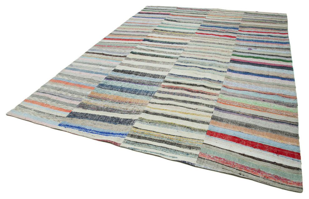 Rug N Carpet - Handmade Anatolian 8' 9'' x 12' 6'' Rustic Patchwork Kilim Rug