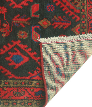 Fine Vintage Distressed Brantson Charcoal/Red Runner, 3'10x9'2